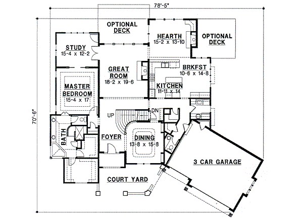 Traditional Floor Plan - Main Floor Plan #67-452