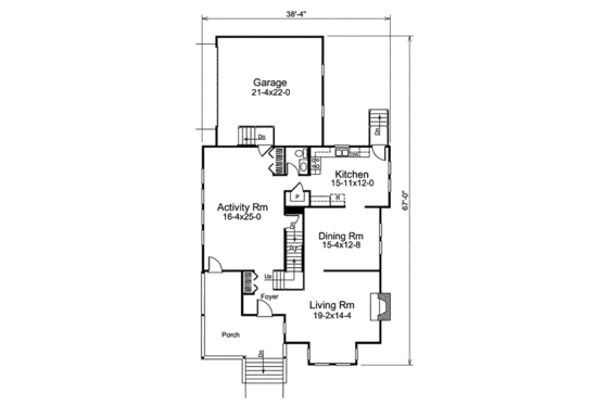 Floor Plan - Main Floor for Victorian House Plan #57-545 - 3 bed, 2.5 bath