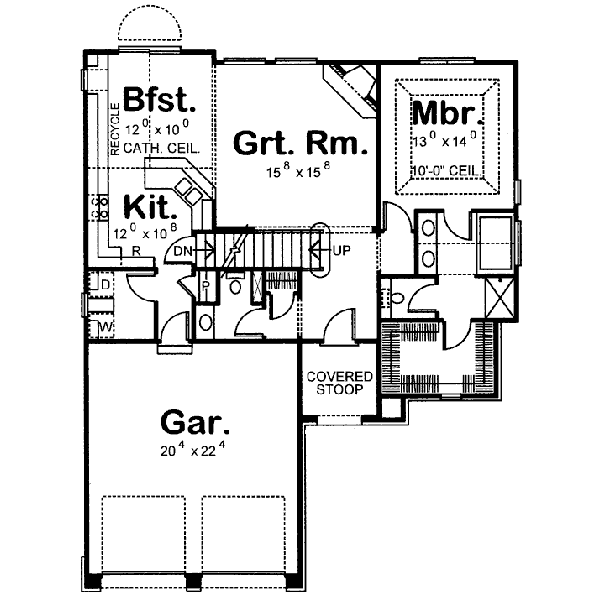 House Plan Design - European Floor Plan - Main Floor Plan #20-1406