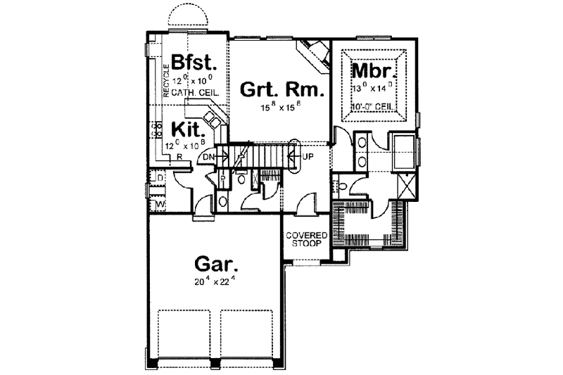 Dream House Plan - Floor Plan - Main Floor for European House Plan #20-1406 - 3 bed, 2.5 bath