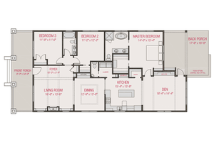 Floor Plan - Main Floor for Craftsman House Plan #461-79 - 3 bed, 2.5 bath
