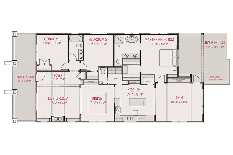 Home Plan - Floor Plan - Main Floor for Craftsman House Plan #461-79 - 3 bed, 2.5 bath