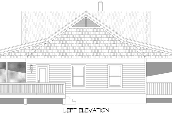 Exterior - Other Elevation for Prairie House Plan #932-1024 - 2 bed, 2 bath