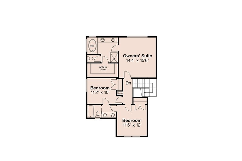 House Plan Design - Floor Plan - Upper Floor for Mediterranean House Plan #124-299 - 4 bed, 3 bath