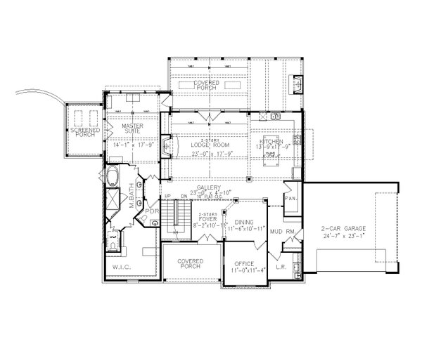 Farmhouse Floor Plan - Main Floor Plan #54-572