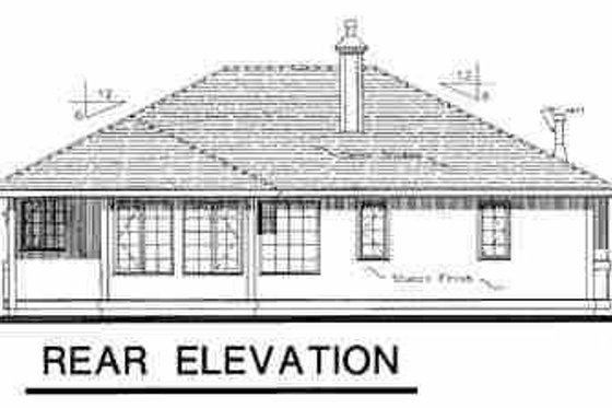 Exterior - Rear Elevation for Traditional House Plan #18-1026 - 3 bed, 2 bath