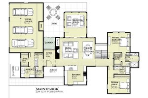 Floor Plan - Main Floor for Farmhouse House Plan #901-150 - 4 bed, 3.5 bath