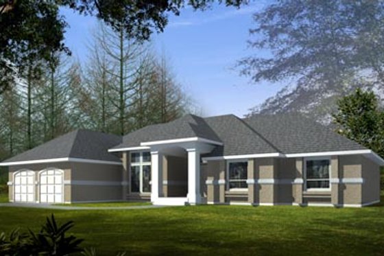 Mediterranean Exterior - Front Elevation Plan #100-421