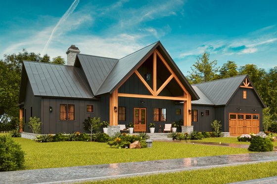 Exterior - Front Elevation 4 for Farmhouse House Plan #119-475 - 3 bed, 3.5 bath