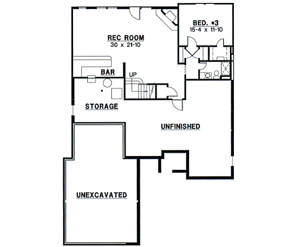European Floor Plan - Lower Floor Plan #67-737