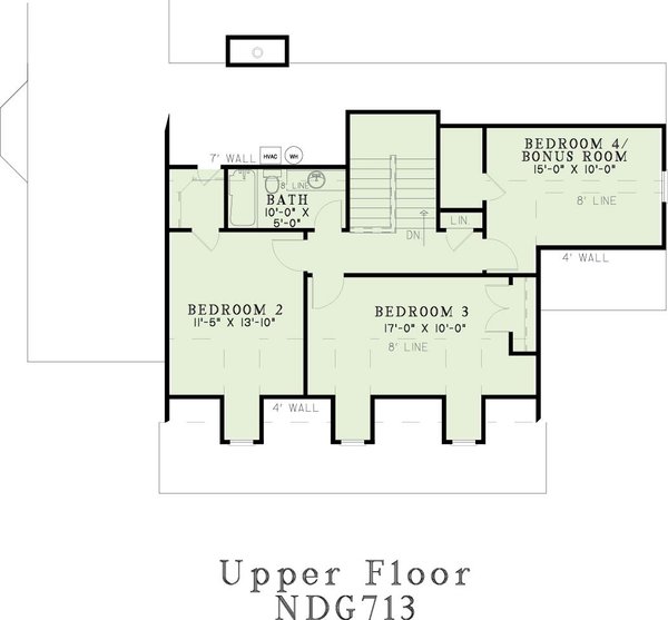 Southern Floor Plan - Upper Floor Plan #17-2176