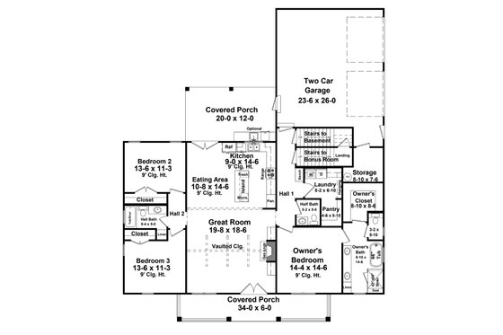 Floor Plan - Other Floor for Farmhouse House Plan #21-487 - 4 bed, 3.5 bath