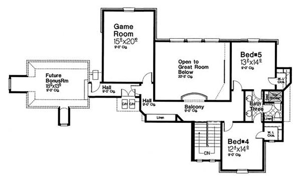 Home Plan - Country Floor Plan - Upper Floor Plan #310-1318