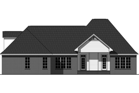 Exterior - Rear Elevation for European House Plan #21-336 - 3 bed, 2.5 bath