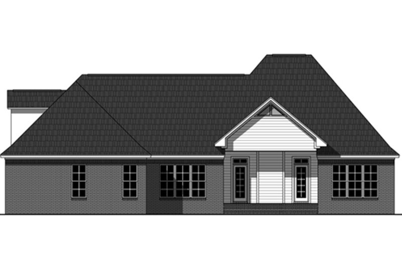 House Blueprint - Exterior - Rear Elevation for European House Plan #21-336 - 3 bed, 2.5 bath