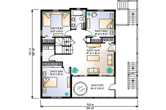 Floor Plan - Main Floor for Beach House Plan #23-2041 - 5 bed, 3.5 bath