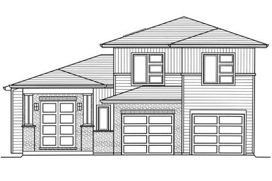 Exterior - Front Elevation 3 for Contemporary House Plan #46-893 - 3 bed, 2.5 bath
