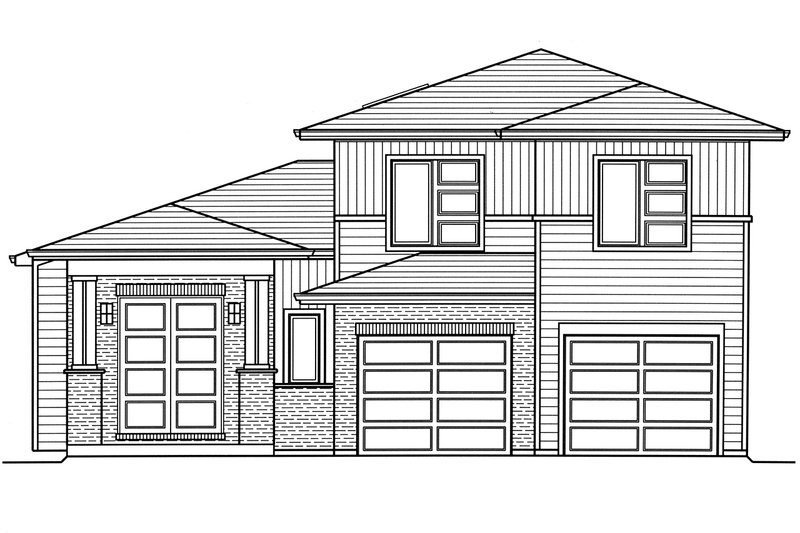Architectural House Design - Exterior - Front Elevation 3 for Contemporary House Plan #46-893 - 3 bed, 2.5 bath