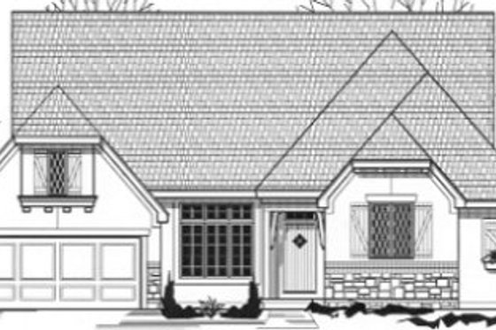 Exterior - Front Elevation for Ranch House Plan #67-777 - 3 bed, 3 bath