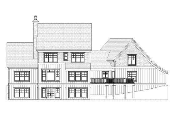 Exterior - Rear Elevation for Traditional House Plan #901-106 - 4 bed, 3.5 bath