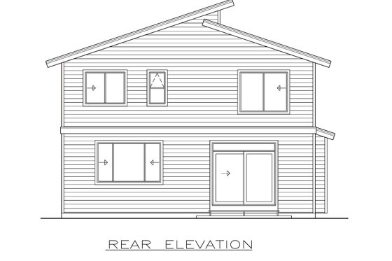 Exterior - Rear Elevation for Contemporary House Plan #1100-55 - 4 bed, 2.5 bath
