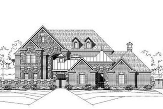 Exterior - Front Elevation for Traditional House Plan #411-125 - 5 bed, 4.5 bath
