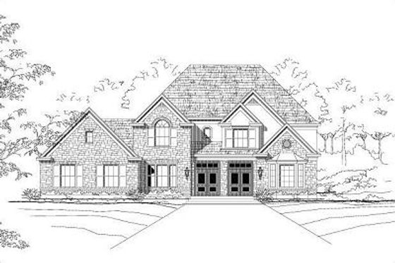 Exterior - Front Elevation for European House Plan #411-754 - 6 bed, 3.5 bath