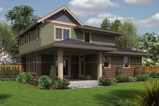 Exterior - Rear Elevation for Country House Plan #48-638 - 4 bed, 3 bath