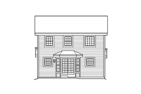Exterior - Rear Elevation for Traditional House Plan #57-353 - 2 bed, 2.5 bath