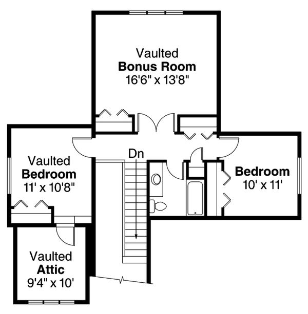 Craftsman Floor Plan - Upper Floor Plan #124-890