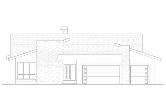 Exterior - Front Elevation 3 for Contemporary House Plan #1108-11 - 3 bed, 2.5 bath