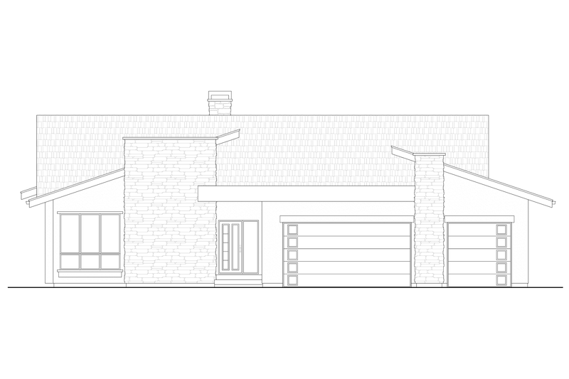 House Design - Exterior - Front Elevation 3 for Contemporary House Plan #1108-11 - 3 bed, 2.5 bath