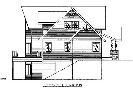 Exterior - Other Elevation 1 for Cabin House Plan #117-777 - 3 bed, 2.5 bath