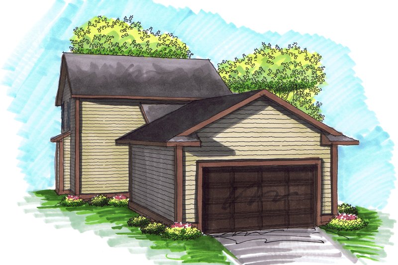 Home Plan - Exterior - Rear Elevation for Traditional House Plan #70-1029 - 3 bed, 2.5 bath