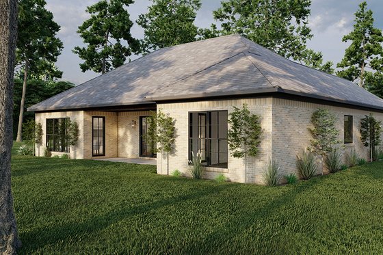 Exterior - Rear Elevation 2 for European House Plan #923-48 - 3 bed, 2 bath