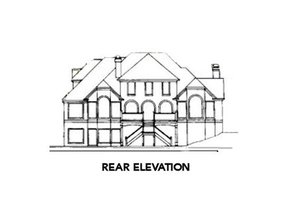 Exterior - Rear Elevation for European House Plan #56-230 - 4 bed, 3.5 bath