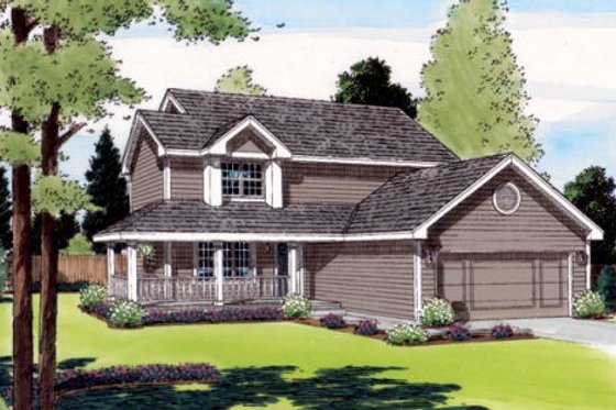 Exterior - Front Elevation for Traditional House Plan #312-380 - 3 bed, 2.5 bath