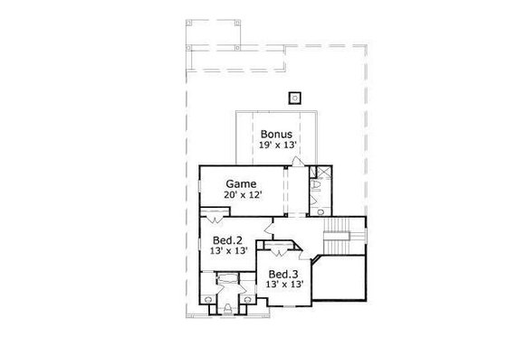 Floor Plan - Upper Floor for European House Plan #411-729 - 3 bed, 2.5 bath