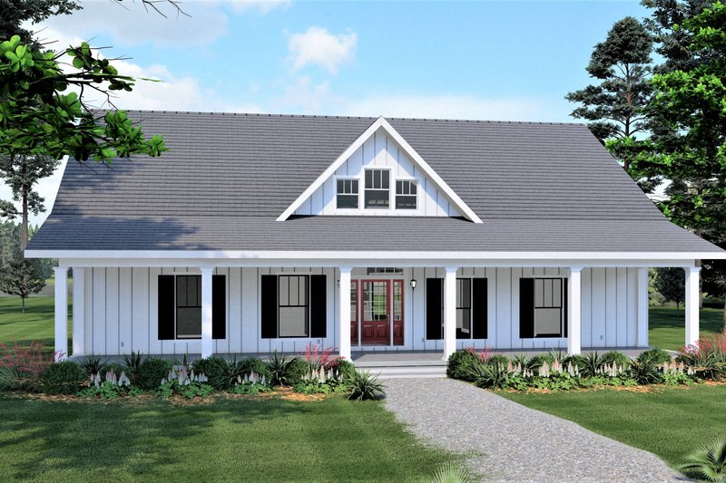 Architectural House Design - Traditional Exterior - Front Elevation Plan #44-253