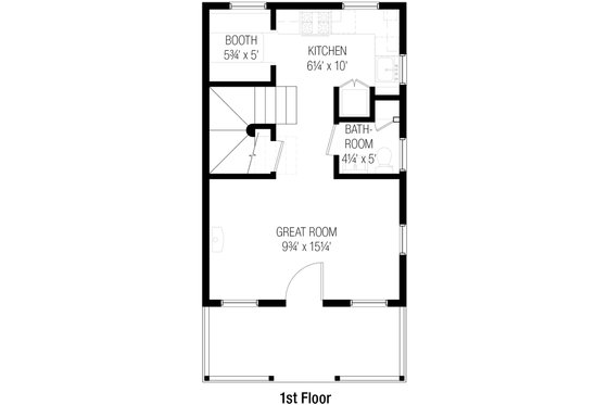 Floor Plan - Main Floor for Cottage House Plan #915-5 - 2 bed, 1.5 bath