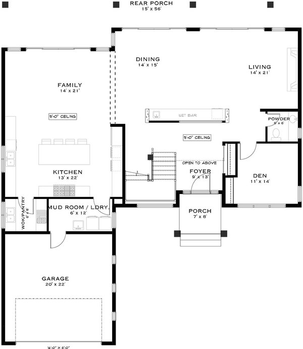 European Floor Plan - Main Floor Plan #1101-34