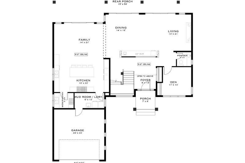 Dream House Plan - Floor Plan - Main Floor for European House Plan #1101-34 - 4 bed, 3.5 bath