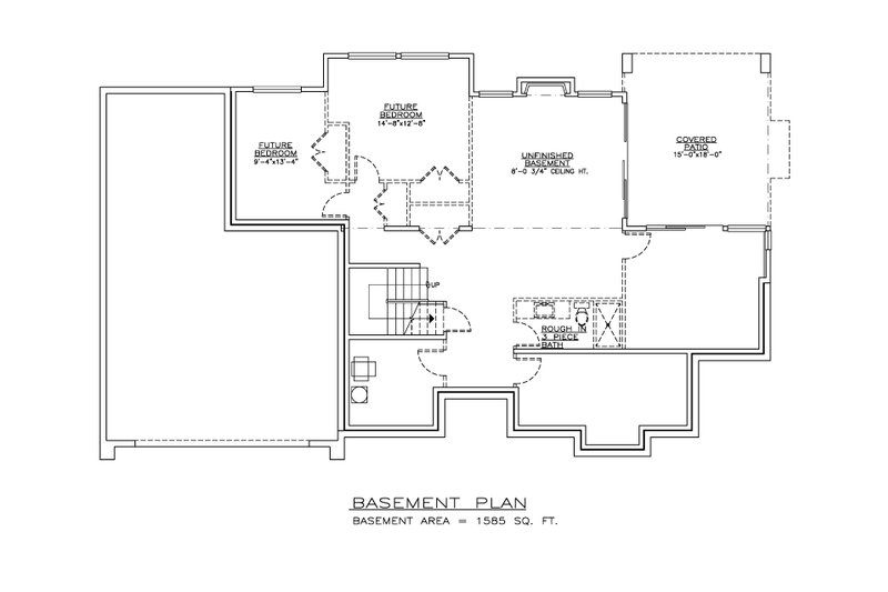 Architectural House Design - Floor Plan - Other Floor for Craftsman House Plan #1100-82 - 1 bed, 1.5 bath