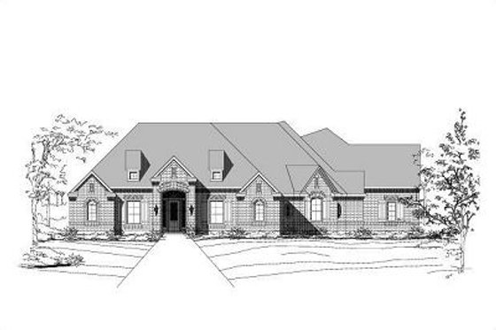 Exterior - Front Elevation for European House Plan #411-540 - 3 bed, 2.5 bath