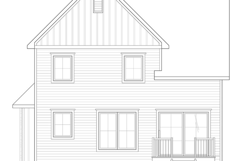 Home Plan - Exterior - Rear Elevation for European House Plan #23-281 - 3 bed, 1.5 bath