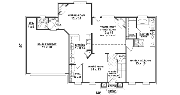 Colonial Floor Plan - Main Floor Plan #81-484