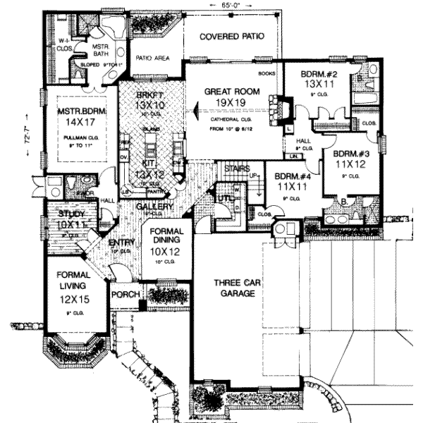 Dream House Plan - European Floor Plan - Main Floor Plan #310-219