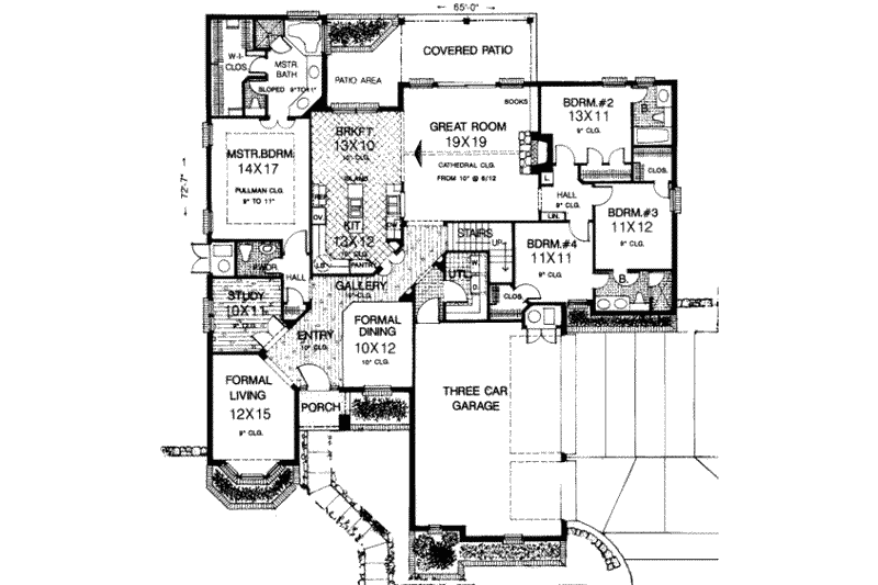 Dream House Plan - Floor Plan - Main Floor for European House Plan #310-219 - 5 bed, 3.5 bath