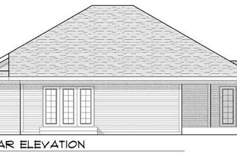 Home Plan - Exterior - Rear Elevation for Ranch House Plan #70-926 - 2 bed, 2 bath