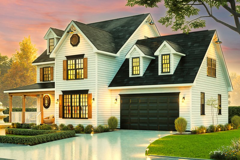 Architectural House Design - Exterior - Front Elevation 3 for Farmhouse House Plan #54-666 - 3 bed, 2.5 bath